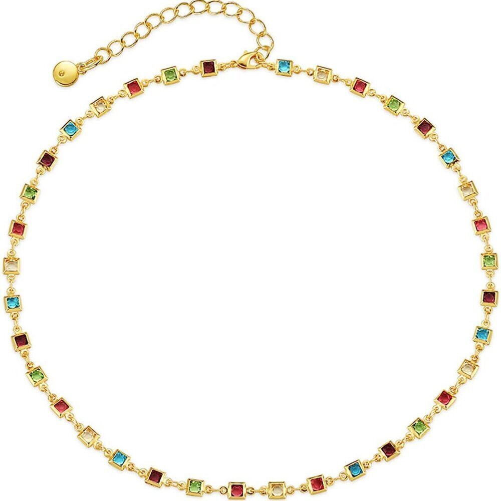 Beaded Gold Choker Necklace for Women Dainty Adjustable 18k Gold Plated